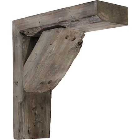 Ekena Millwork 3 1/2"W x 12"D x 14"H Vintage Farmhouse Bracket, Barnwood Decor Collection, Pebble Grey BKTB03X12X14TRPG
